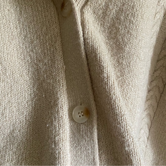 OAK + FORT Cable Knit Button Up Polo Cardigan Sweater - Picture 6 of 11